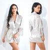 Sexy long sleeve lace pajamas